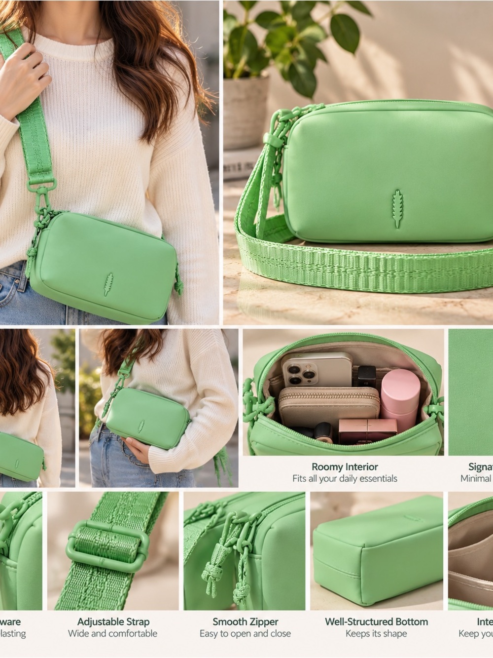 Lime Green Crossbody Shoulder Bag